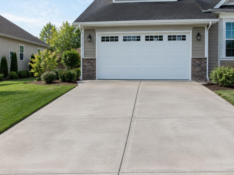 Clean concrete driveway after pressure washing in Clover, SC